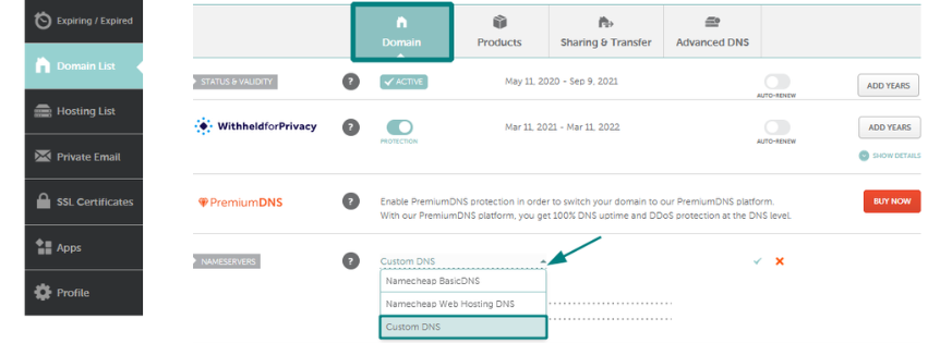 an illustration on how to coonect your domain name to 