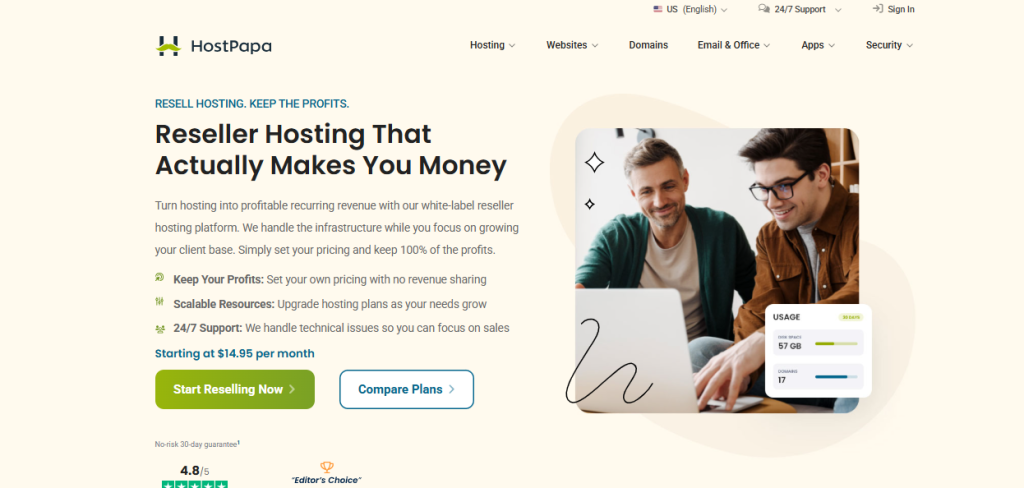 Hostpapa Reseller hosting