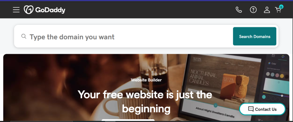 web hosting provider - Go Daddy