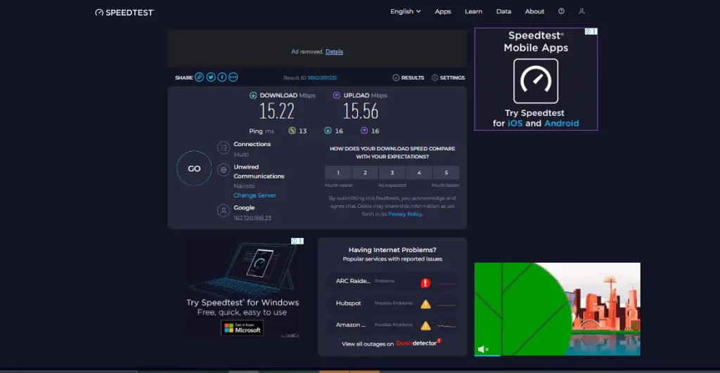 speed test